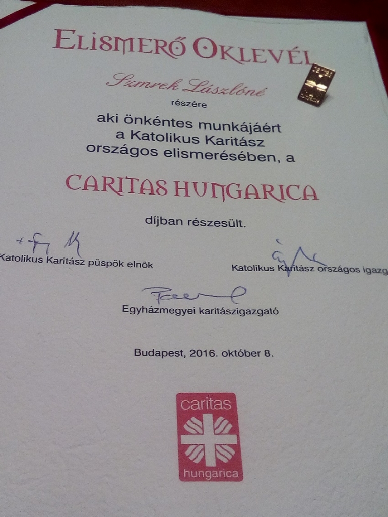 elismerő oklevél