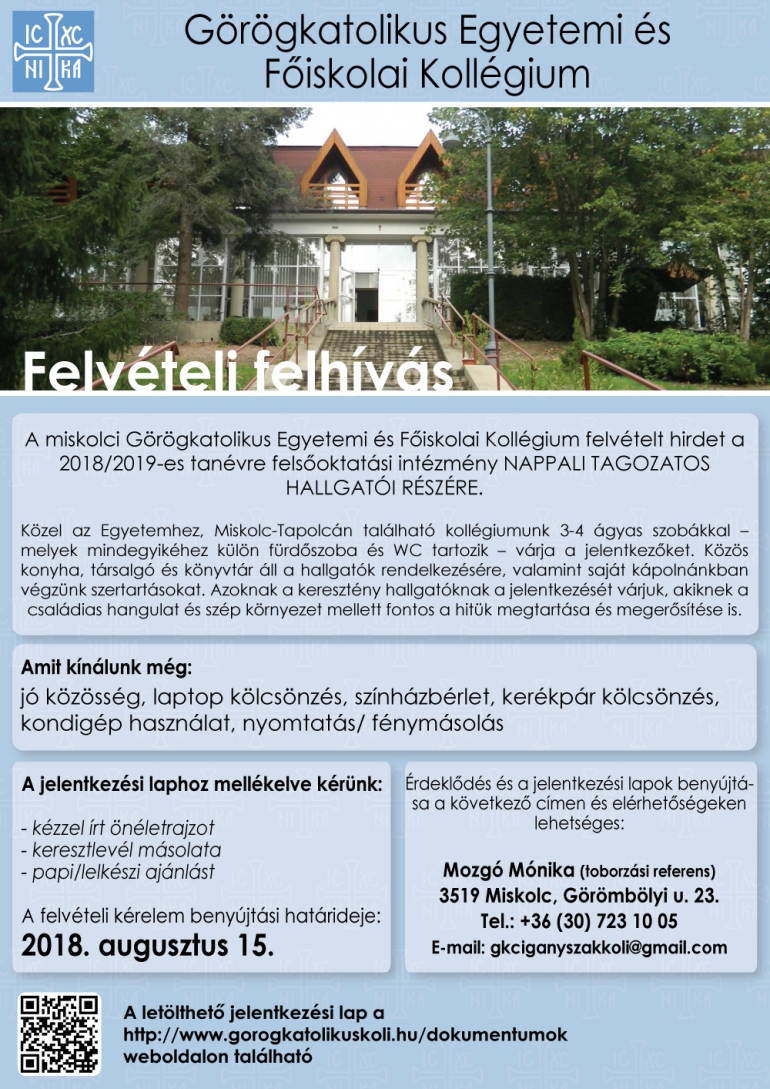 A kollégium plakátja