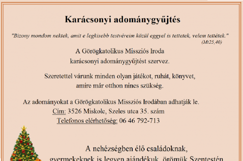 karácsonyi adománygyűjtés